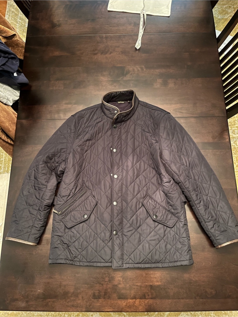 Barbour Powell Diamond Quilted Jacket in Navy